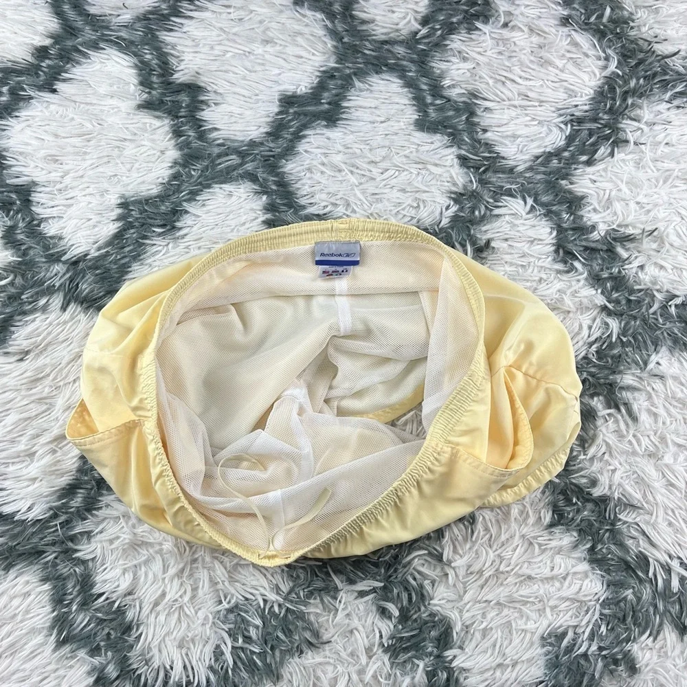 Vintage Reebok Men's Yellow Swim Trunks Size Large